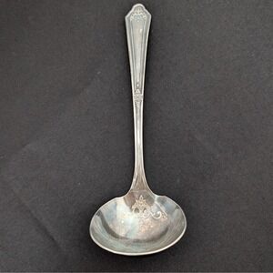 Antique William‎ A. Rogers Silver Overlaid Gravy Ladle Sauce Spoon Etching